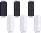 AUERVO 6 Pack Black & White Sewing Thread 250 Yards Polyester view 1