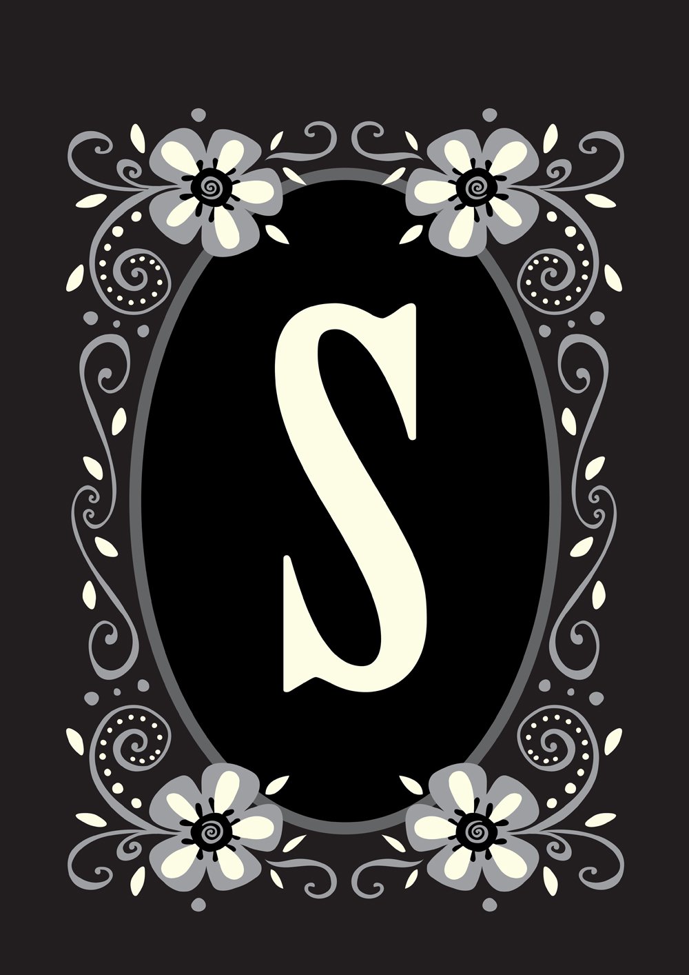 Toland Home Garden Classic Monogram S 28 x 40-Inch Decorative USA-Produced House Flag