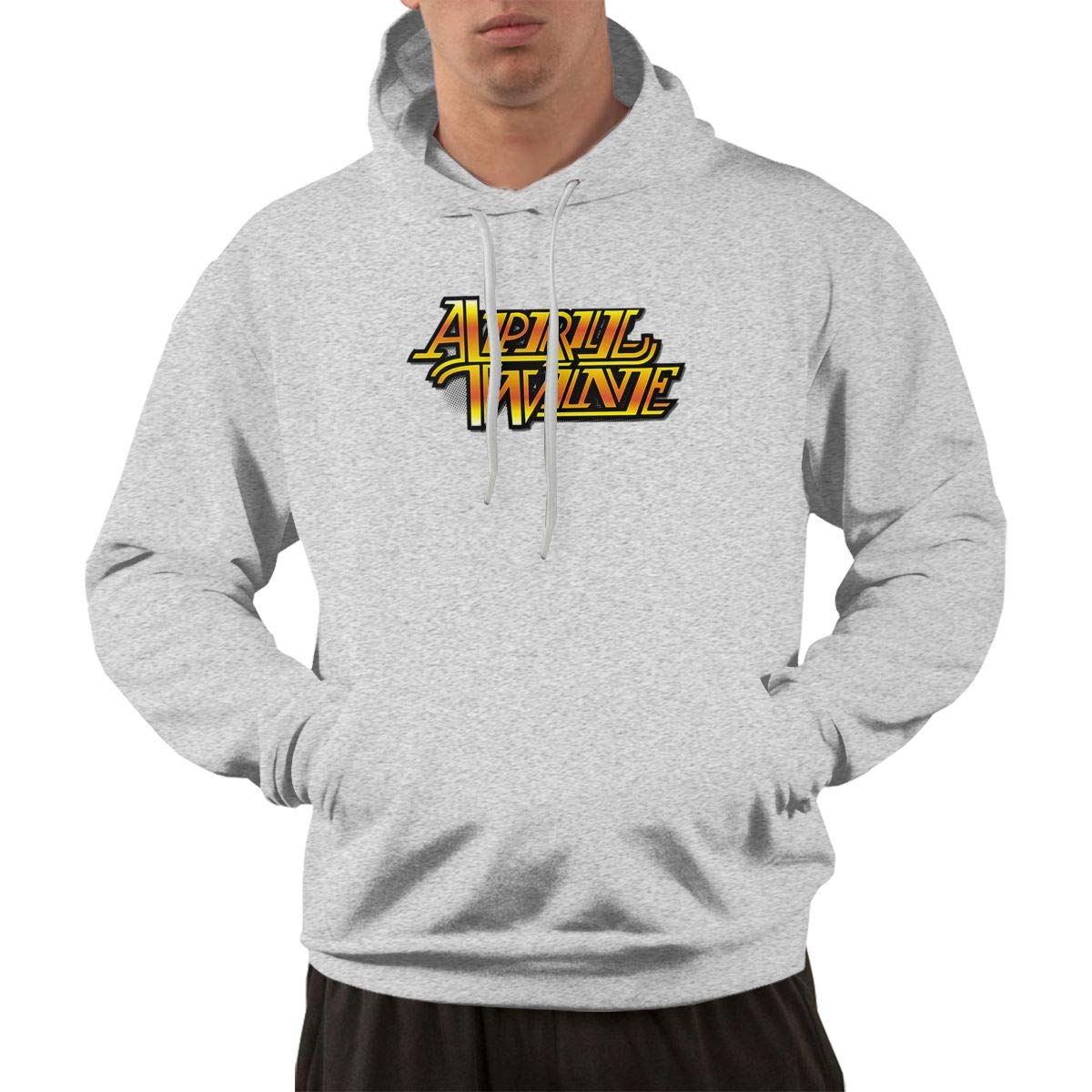 Erman S Pullover Casual Gray Print April Wine Logo Cool Hooded Shirts With Pocket L