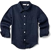 Janie and Jack Boys' Linen Roll Up Shirt (Toddler/Little Big Kid)
