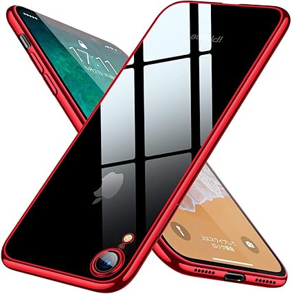 Amazon Co Jp Iphone Xr ケース クリア Tpu 薄型 透明 スリム 耐衝撃 シリコン Qi充電対応 メッキ加工 軽量 一体型 6 1インチ アイフォンxrケース レッド 家電 カメラ