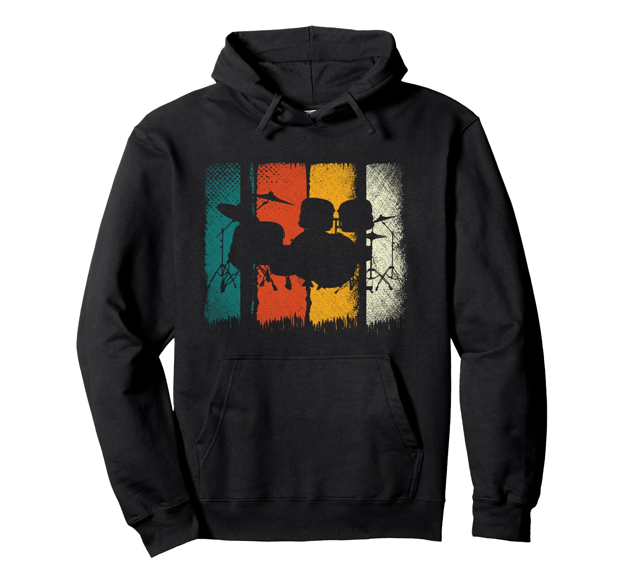 Retro Drums Player Drum Set Drummer Music Percussion Drums Pullover Hoodie