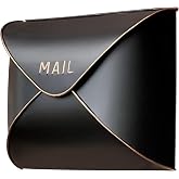 NACH Black Mailbox Wall Mount, 12.5 x 5 x 10 inch Wall Mount Mailboxes for Outside, Waterproof Mailboxes for Outside - Envelope Mailbox