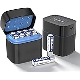 Maxfree Rechargeable AA Batteries Lithium with Charger, 8-Pack 1.5V 3600mWh | Long Lasting Double A Batteries with LED Display, Cycle Times Up to 2500 &ndash; Fast Charging for Blink Outdoor Cameras &amp; Toys