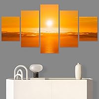 SIGNWIN 5 Panel Canvas Wall Art Colors of The Sky for Home Decorations Ready to Hang - 60