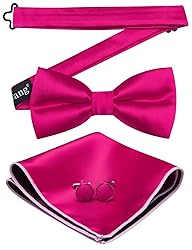 Barry.Wang Hot Pink Bow Ties for Men Pre-tied Bow