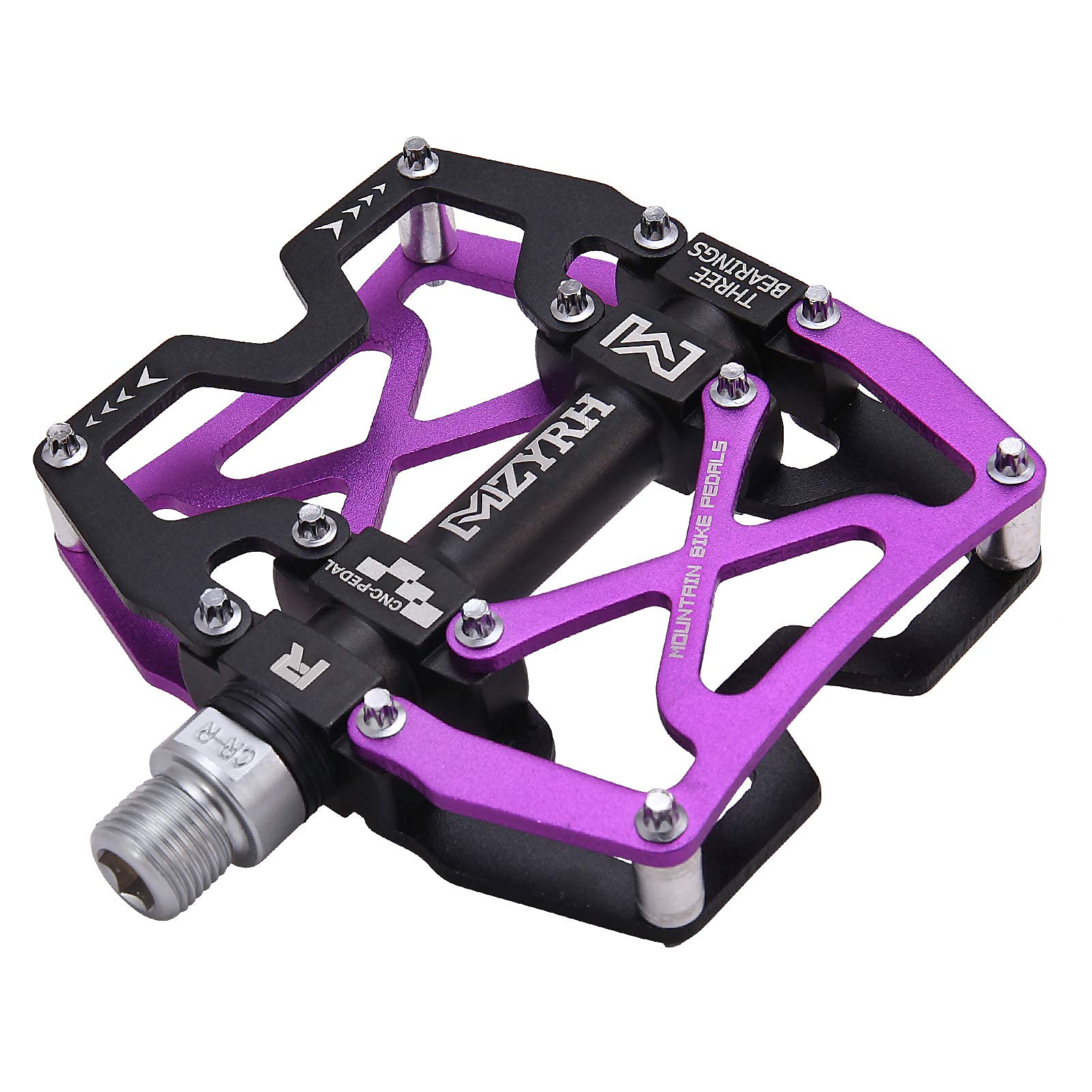 MZYRH Mountain Bike Pedals, Ultra Strong Colourful CNC Aluminium Alloy Machined 9/16 Inch Wheel Sealant 3 Bearings Mature Resistant Waterproof Anti-Dust