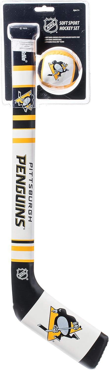 Franklin Sports NHL Pittsburgh Penguins Mini Soft Hockey Stick Set - NHL Team Soft Foam Mini Hockey Stick and Ball Set - Great Toy for Kids, One Size (6520F19) : Games : Sports & Outdoors