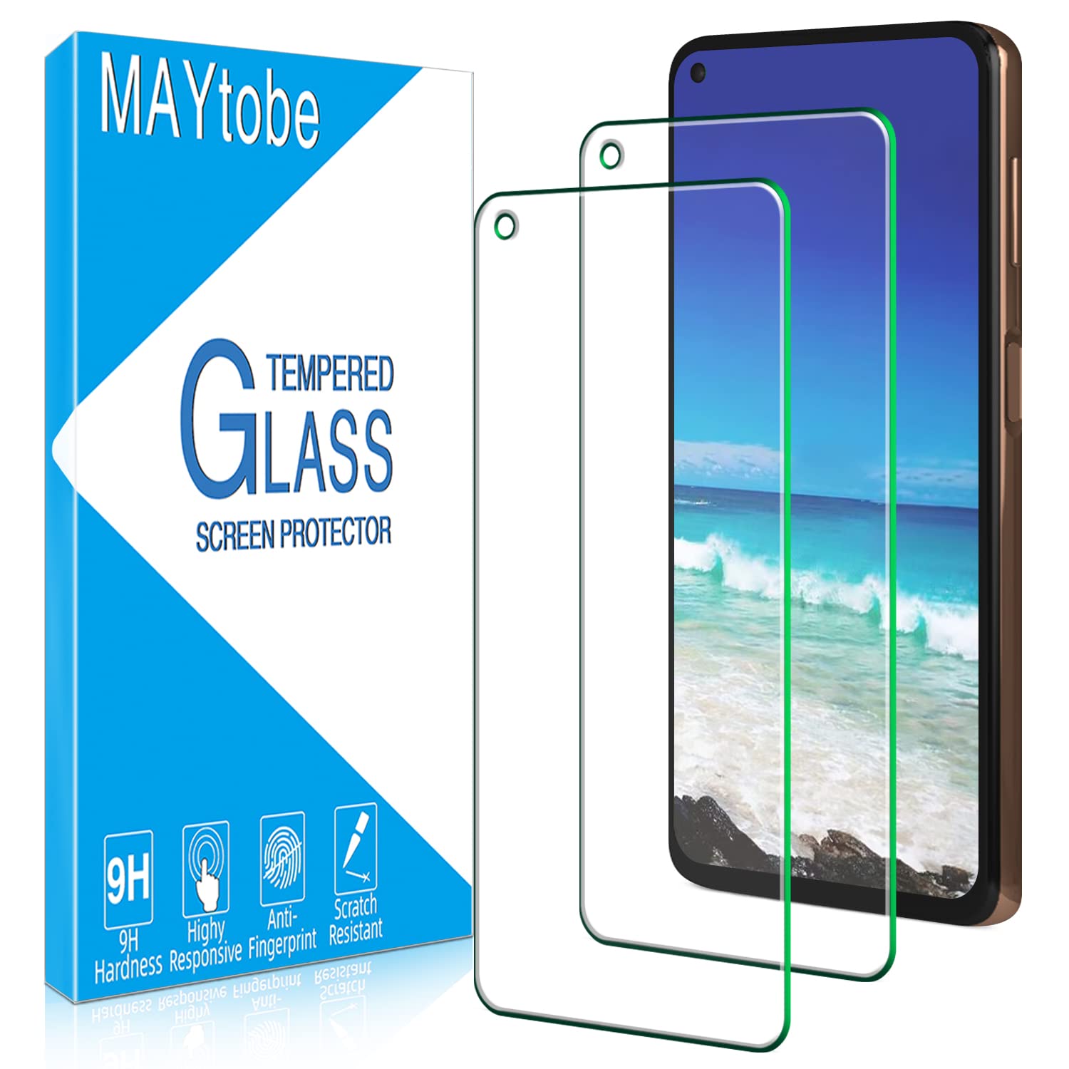 Photo 1 of MAYtobe [2 Pack] Designed For Motorola Moto G Stylus 5G, Moto G Stylus 2021 Screen Protector Tempered Glass, Support Fingerprint Reader, Anti-Scratch, Bubble Free