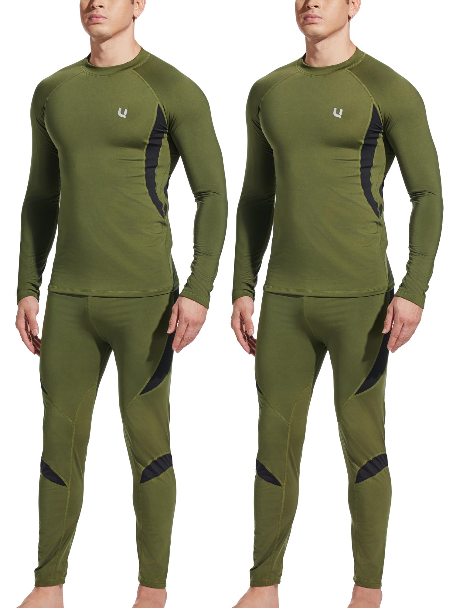 UNIQUEBELLA Men's Thermal Underwear Sets Top & Long Johns Fleece Sweat Quick Drying Thermo Base Layer Image