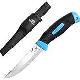Mossy Oak 4" Fishing &amp; Bait Knife with Protective Sheath | Razor Sharp 5Cr15MoV Stainless Steel Blade, Ergonomic Non-Slip Handle for Open Back and Boning
