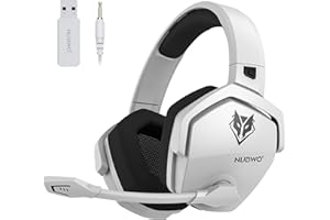 NUBWO Wireless Gaming Headset with Mic for Ps5 Ps4 PC, Zero Interference, 100-Hour Battery All-Day Play, 23ms Sync​ for Fortnite & Call of Duty/FPS Gamers, Triple Mode All Devices Compatible - White
