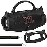 JCHPINE Silicone Case for JBL Charge 6 Portable Speaker, Protective Cover for JBL Charge 6 Pro AI Sound Speaker Accessories (Black Case)