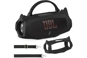 JCHPINE Silicone Case for JBL Charge 6 Portable Bluetooth Speaker, Protective Cover for JBL Charge 6 Pro AI Sound Bluetooth Speaker Accessories (Black)