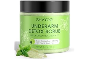 SHVYOG Underarm Detox Scrub, Armpit Detox Green Tea, Mint and Tea Tree Body Deodorant, Natural Dark Armpit Remover for Odors Eliminating and Exfoliating, also for Whole Body & Sensitive Skin, Unisex 8.11 Oz