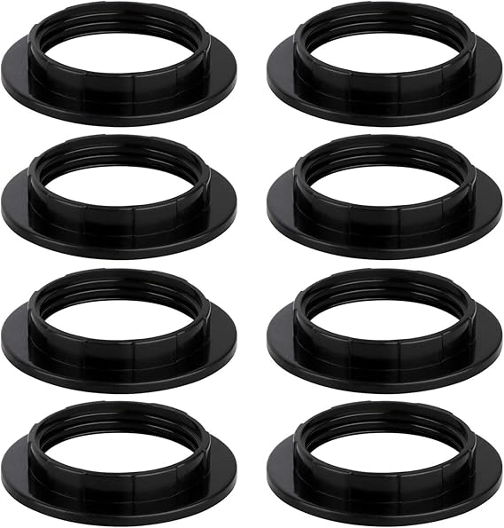 E26 Socket Ring, Lamp Shade Light Collar Ring Black and Lock Socket