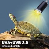 PewinGo Tortoise Heat Lamp Kit 2x50W UVB UVA Basking Clamp Stand view 6