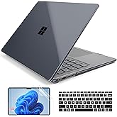 Batianda Crystal Case for Microsoft Surface Laptop 15-inch Touchscreen Copilot+ PC 2024 (7th Ed) Lightweight Durable Scratch-Resistant Easy Install, with Keyboard Cover & Screen Protector, Black