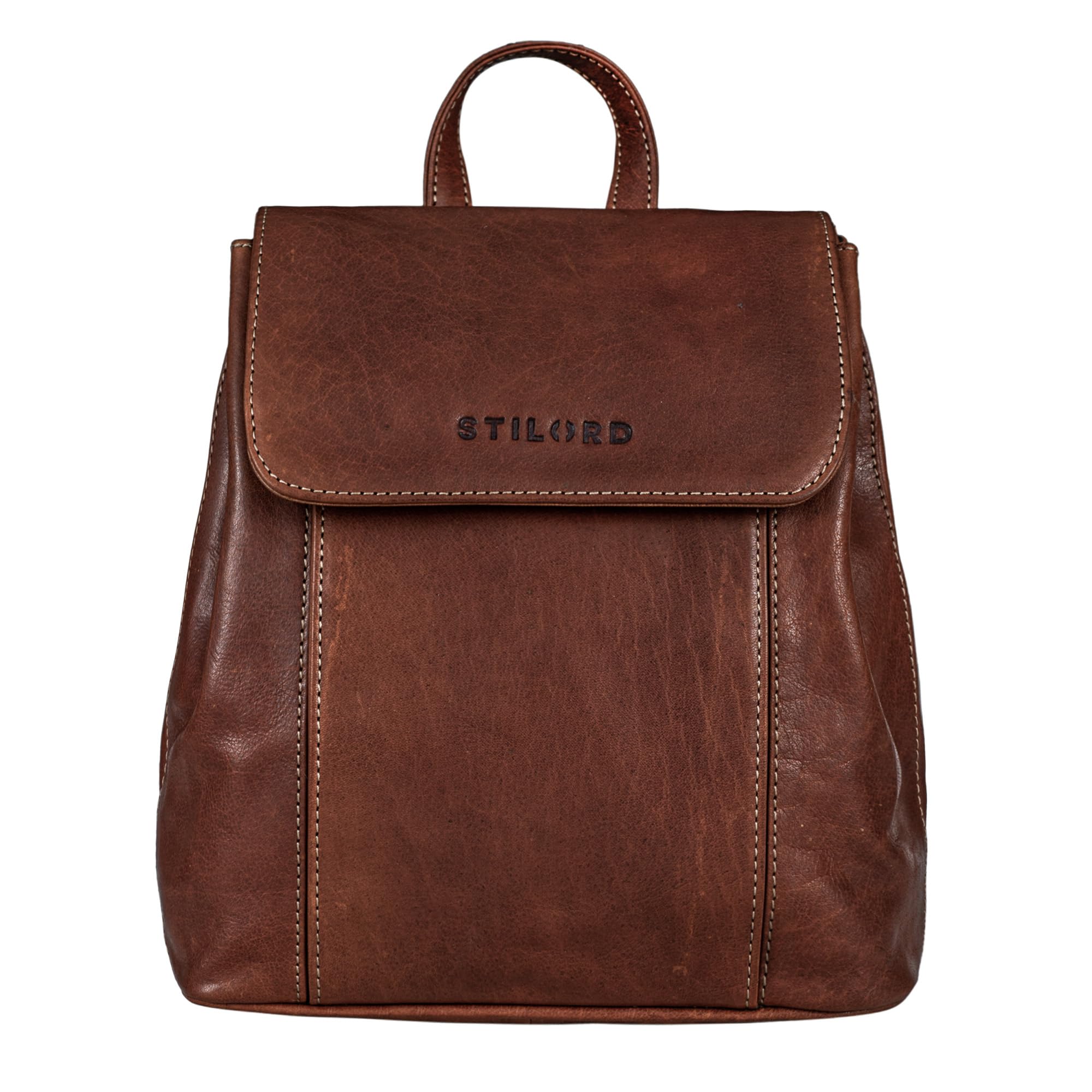 STILORD "Fiona" Leather Backpack Women – Vintage Handbag-Backpack - Elegant Daypack & Rucksack for Work, University & City Genuine Leather Colour:Cannes - Brown
