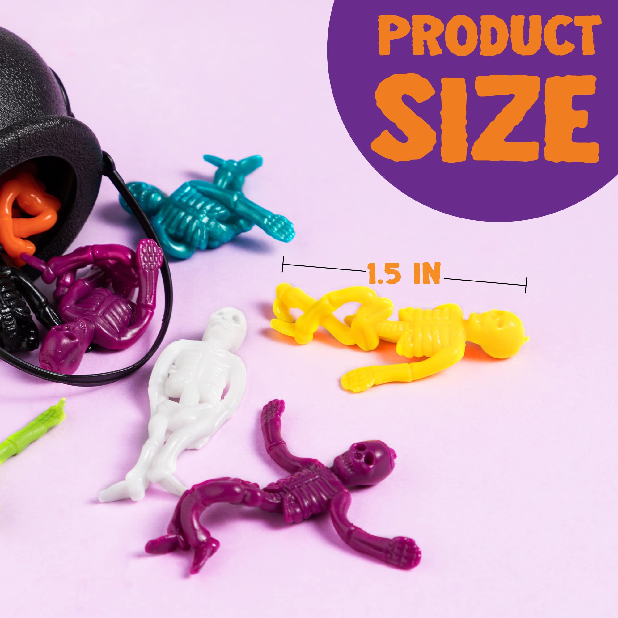 JOYIN 108 PCS Halloween Stretchy Skeletons, Halloween Sticky Hands Toys Bulk for Halloween Party Favors Decorations, Kids Student School Classroom Favors, Carnival Game Prizes, Goodie Bag Fillers