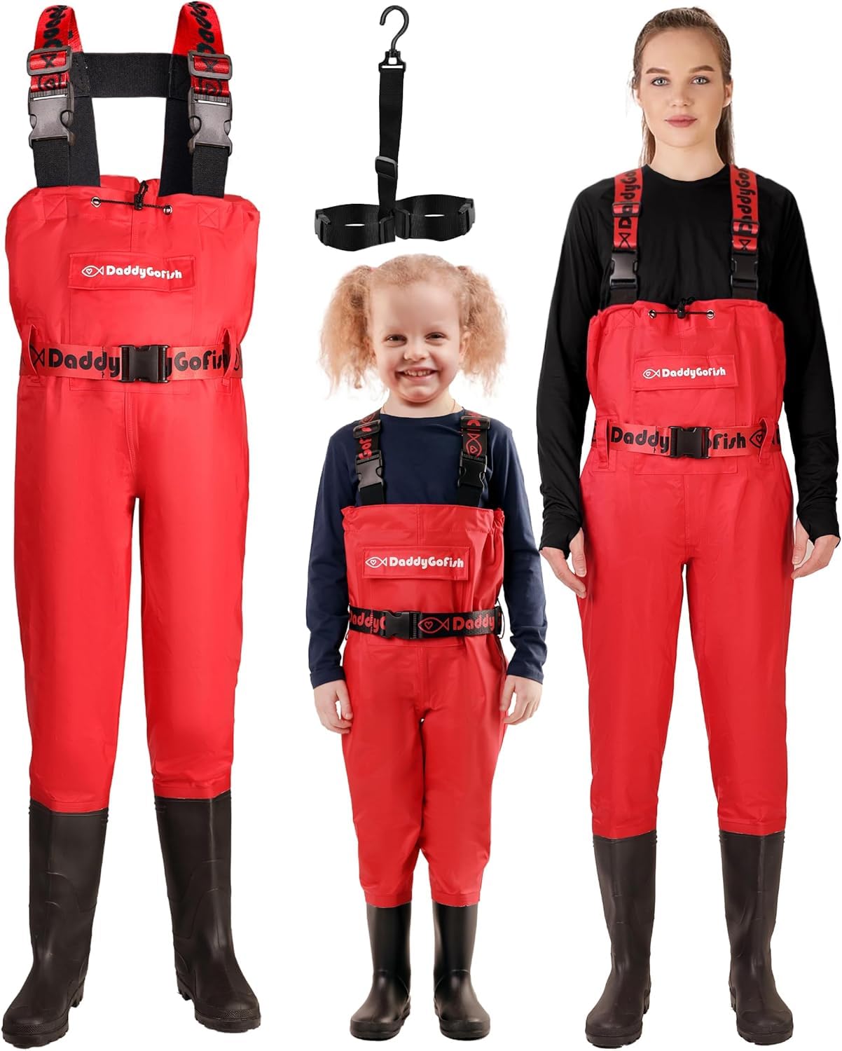 DaddyGoFish Chest Waders for Kids and Adults, Fishing and Hunting Waders with a Pocket and a Wader Hanger
