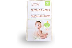 AMP Diapers Organic Cotton Prefold Diapers, Pack of 6 (Baby)