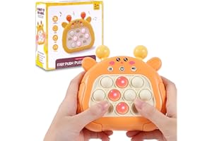 ANPOLE Pop Fidget Toys Handheld Game for Teens, Push Bubble Light up Puzzle Game Machine & Best Gifts for Kids, Quick Push Games Educational Sensory Toys, Stress Relief Party Favors Toy Age 3-12(Deer-P)