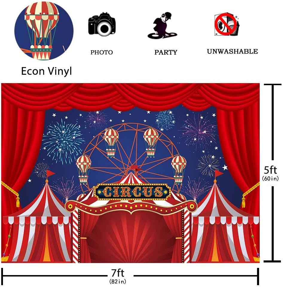 Allenjoy 7x5ft Red Circus Tent Carnival Night Photography Backdrops ...