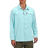 Little Donkey Andy Men's Stretch Quick Dry UPF50+ Long Sleeve Shirt for Hiking, Travel, Camping