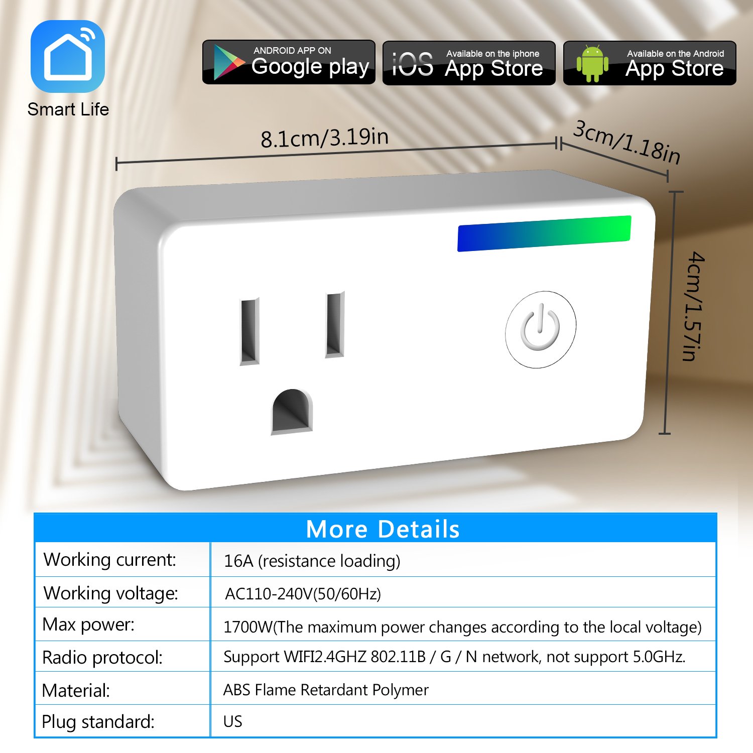 WiFi Smart Plug, Mini Smart Socket Outlet with Energy Monitoring, Compatible with Alexa and Google Assistant, Timing Function, Remote Control Your Devices Anywhere, No Hub Required - 2 Packs