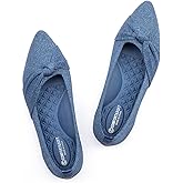 Frank Mully Womens Pointed Toe Flats Knit Dress Shoes Comfort Women Shoes Softable