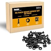 50 Pack M6 Rack Mount Cage Nuts, Screws and Washers Rack Screws Square Insert Nuts for Equipment Server Cabinet,Server Shelves,Network Enclosures,Routers