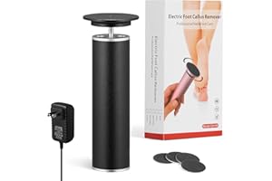 KOYYTO Professional Electric Foot File, Adjustable Rotatable Electronic Foot Dead Skin Remover Callus Remover Tool for Home & Nail Salon with 60 pcs Replacement Sandpaper Disk,Black