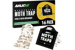 16 Pack Pantry Moth Traps and Clothes Moth Trap – Non-Toxic Moth Traps Clothing with Sticky Glue, Chemical-Free, Pheromone-Fr