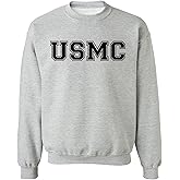 zerogravitee USMC Athletic Marines Military Style Crewneck Sweatshirt in Gray