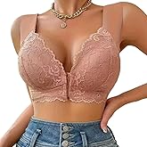 DTLCPX Bras for Women Contrast Lace Front Closure Bra Comfortable Everyday Bralette,