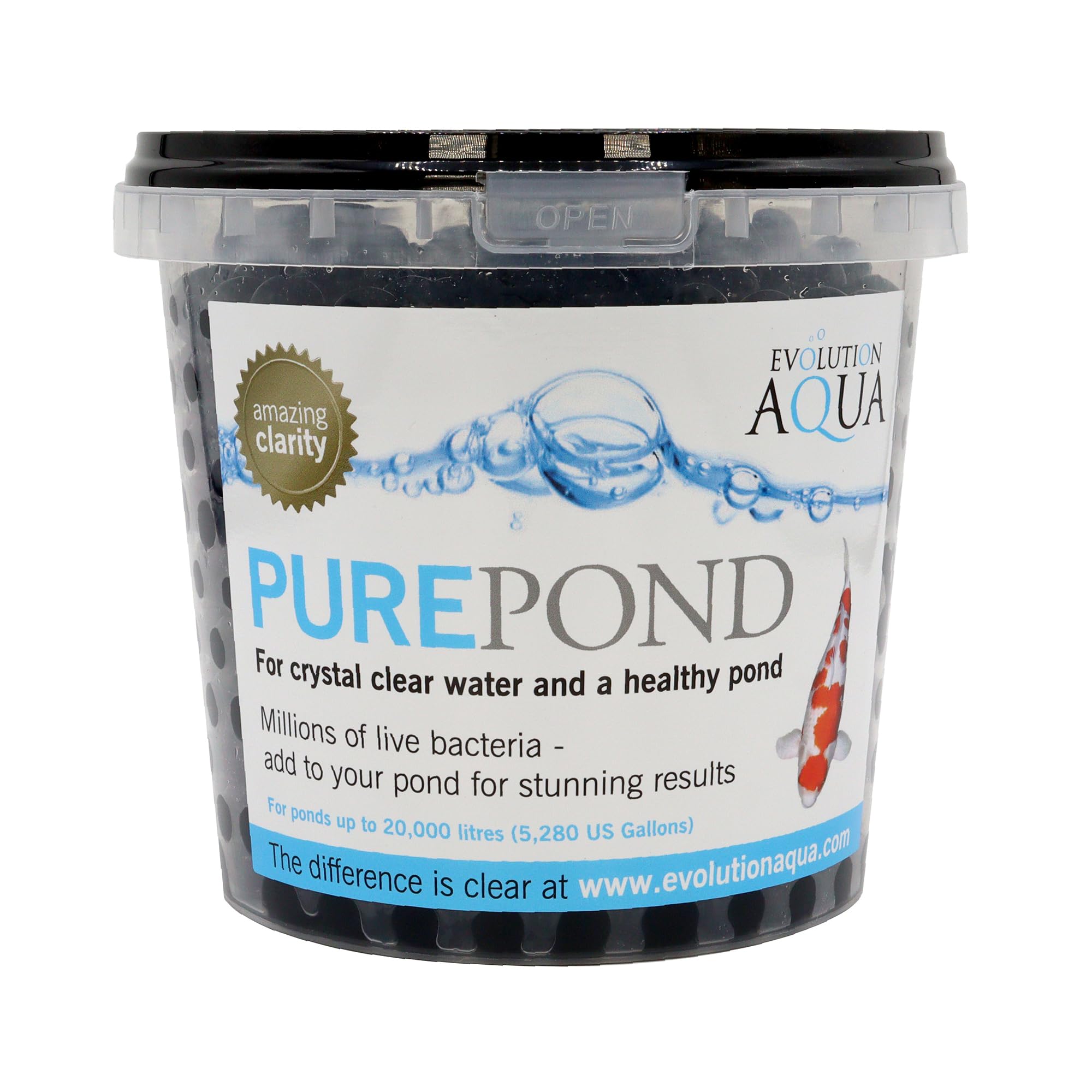Evolution Aqua Pure Pond – Beneficial Bacteria for Ponds | Pond Bacteria Treatment & Healthy Water Maintenance for clear pond | Aids biological filtration and Fish Safe Pond Equaliser | 1000ml