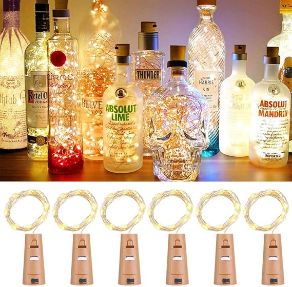 LED Flaschen Licht OASMU Flaschenlicht Weinflaschen Lichter 6 Stück