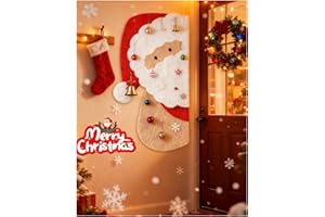 ROKEBLAU 32x16 inches Large Felt Board, Puzzle Christmas Santa Decoration Cork Board, 0.9cm Thick Bulletin Board with Adhesive Nano Tape, Removable Wall Decoration for Home, Living Room, Bedroom, Door - Red