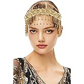BABEYOND 1920s Flapper Headpiece Roaring 20s Headband Great Gatsby Headband Chain for Women Vintage Hair Accessory