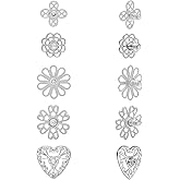 Heavy Duty Earring Supports for Droopy Ears - 5 Pairs Secure Locking Backs Anti-Drop Lifters for Heavy Earrings, 10-17mm Gold Plated Large Metal Earring Backs Replacement for Women/Men (Silver)