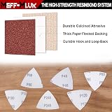 Meff-Mluk 156Pcs Oscillating Tool Sanding Pad Kit 80x80mm 6Pcs Triangle view 5