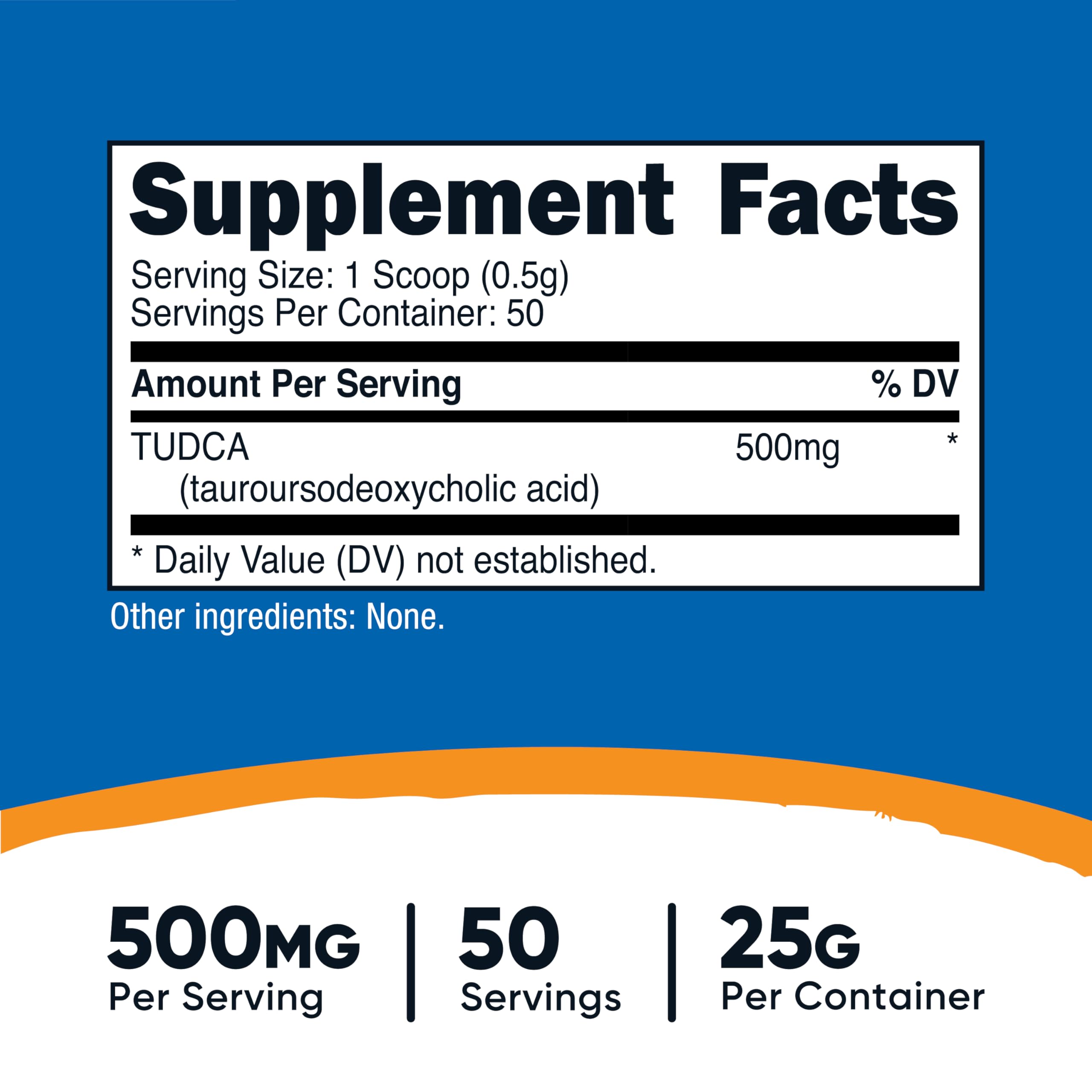 Nutricost Tudca Powder 25 Grams (Tauroursodeoxycholic Acid) - Gluten Free, Non-GMO