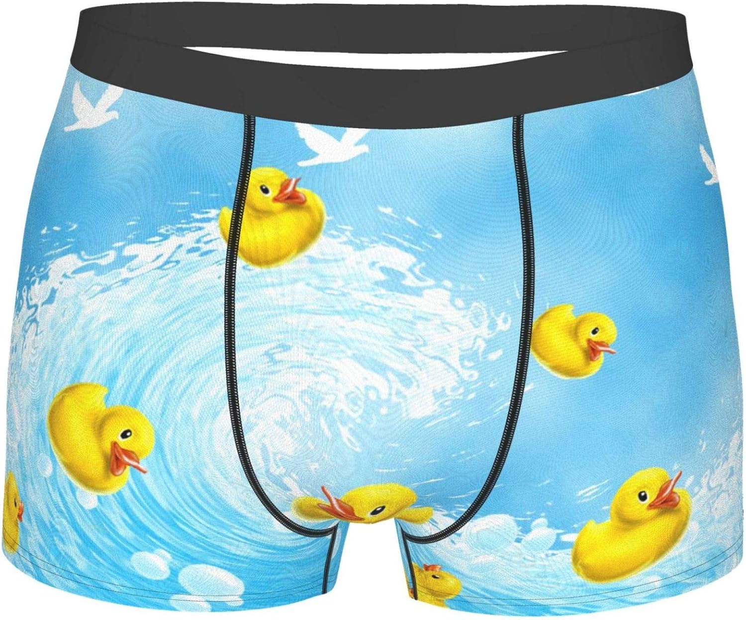 Cute Rubber Ducks Swimming Bubbles Mens Underwear Boxer Briefs for Boy