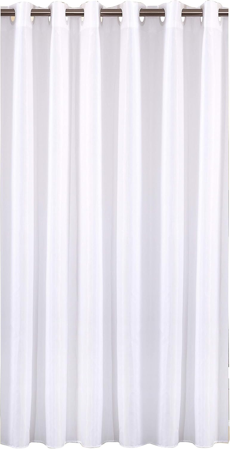 Sfoothome Polyester Shower Curtain Waterproof Bathroom Curtains Without Hooks,White(72 Inch Wide x 78Inch)