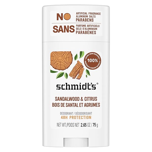 SCHMIDT’S ALUMINUM-FREE VEGAN DEODORANT SANDALWOOD & CITRUS FOR...