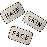 uekeboag 3Pcs Canvas Chenille Letter Makeup Bag Set, Small Travel Washable Organizer Bag for Purse with Zipper, Cute Personalized Gift Pouch For Women and Girls(Hair Skin Face)