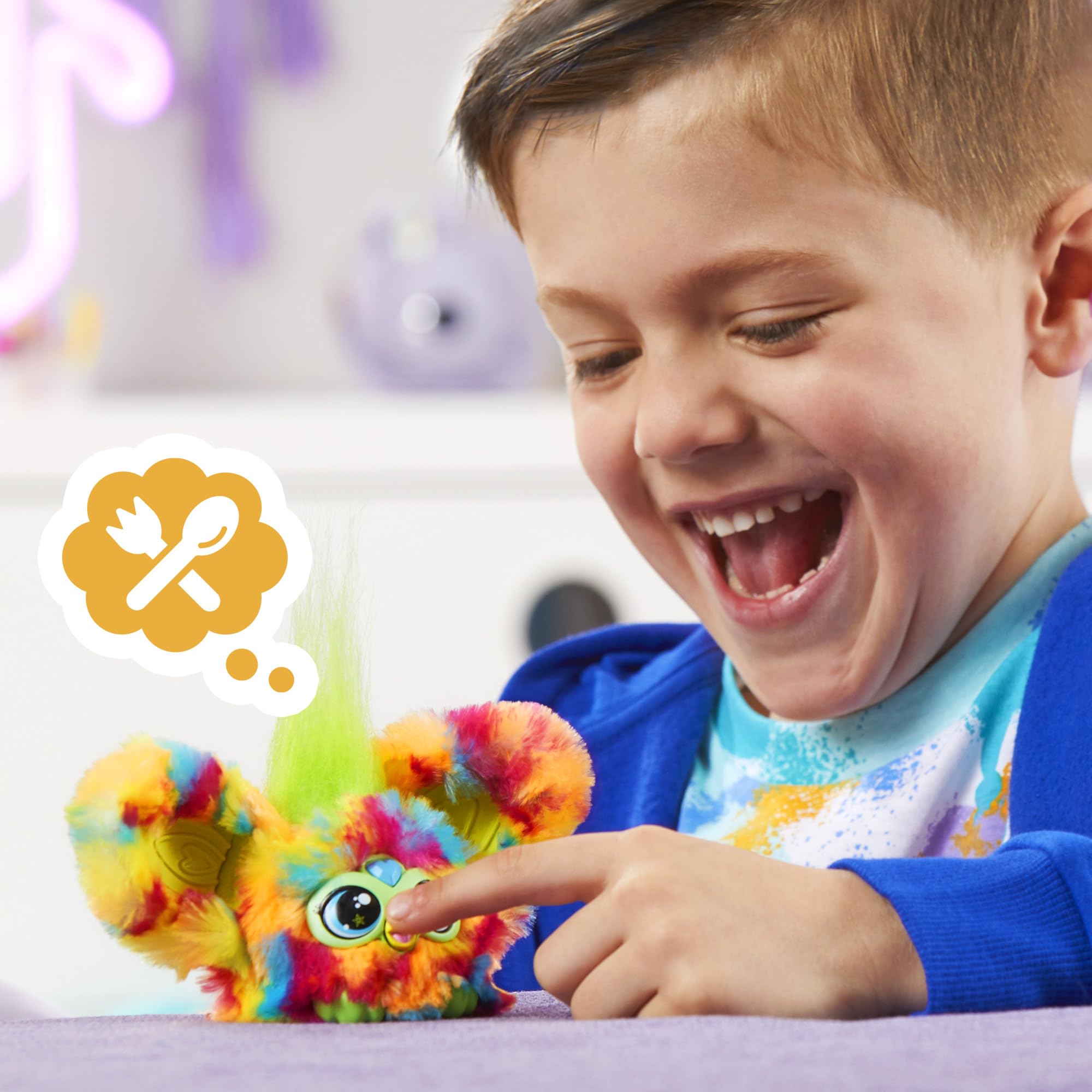 Furby Furblets 2-Pack, Mini Friends Pix-Elle & Ooh-Koo, 45+ Sounds Each, Music & Speaks Only Furbish, Electronic Plush Toys, Multicolor & Blue/White, Back to School Gifts, Ages 6+ (Amazon Exclusive)