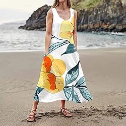 Generic Maxi Dress for Women Sleeveless Round Neck