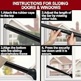 AceMining 2 Pack Security Bar for Door and Sliding Door Black view 9